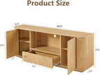 64" Fluted TV Stand for TVs up to 75 inch, Entertainment Center - Image 2