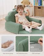Blissful Diary Kids Couch, 2-in-1 Soft Toddler Couch Fold Out, Toddler Chair - Image 5