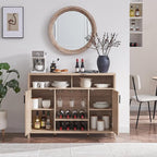 Alaxgumrol Coffee Bar Cabinet, Rattan Buffet Sideboard Cabinets - Image 8
