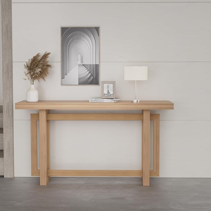 Console Table 59.05" Wood Narrow Entryway Modern Extra Long Decorative Sofa - Image 4