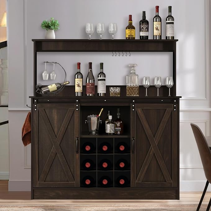 4ever2buy Farmhouse Coffee Bar Cabinet - Image 7