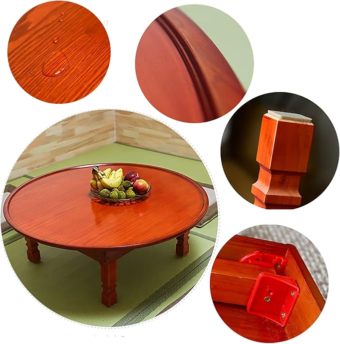 Folding Round Table, Korean Printing Dining Table/Coffee Table/Study Table/Low - Image 4