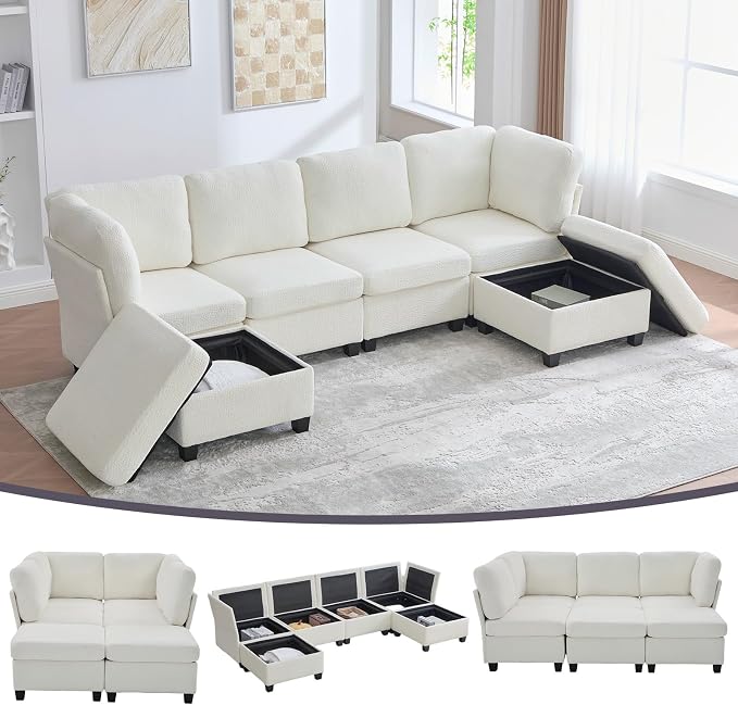 113" Modular Sectional Sofa Couch by Firscook