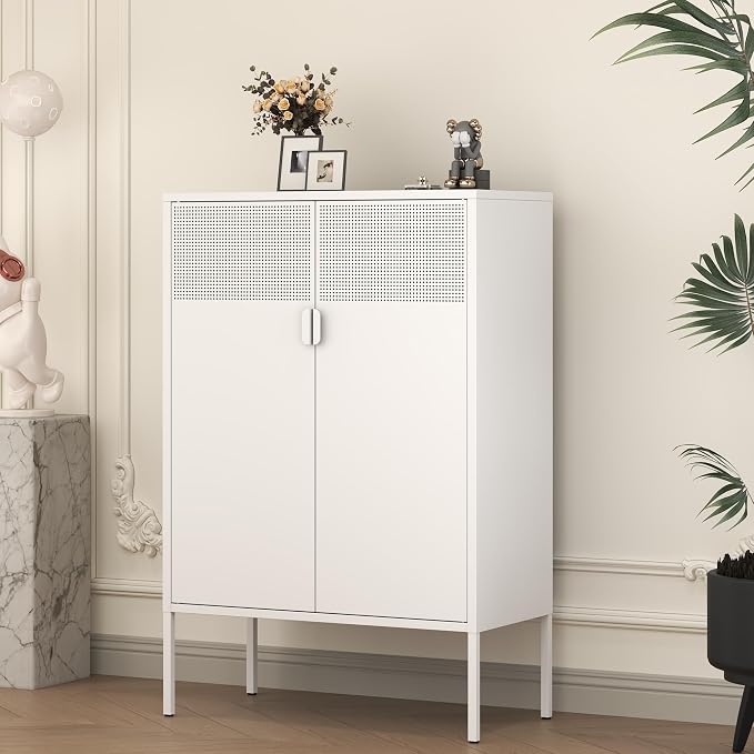 White Metal Storage Cabinet by LTLTSOBUMetalCabinet
