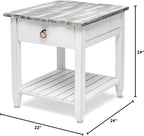 Sea Wind Florida Picket Fence Wood End Table - Image 2