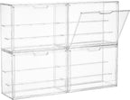 Vtopmart 4 Pack Acrylic Display Case, Stackable Figure Display Case by Vtopmart