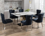 KCC Velvet Dining Chairs Set of 6, Upholstered High-end Tufted Dining Room Chair - Image 2