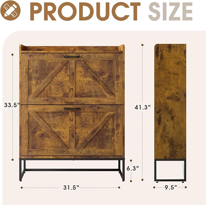 GRUSIGN Shoe Cabinet, Shoe Storage Cabinet - Image 2