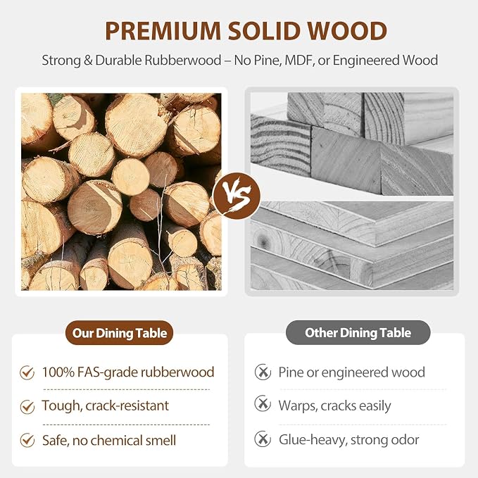 Muwuele Solid Wood Extendable Dining Table - Image 3