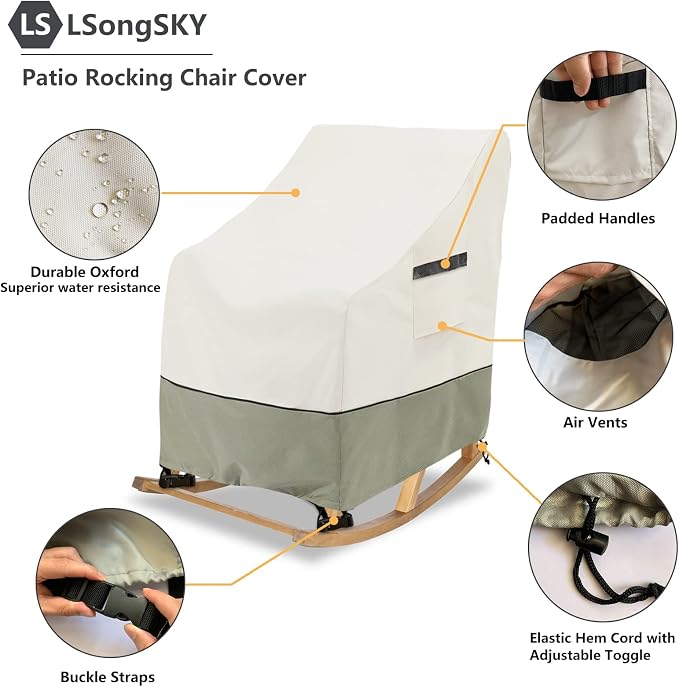 Patio Rocking Chair Cover 2-Pack, Rocking Chair Covers - Image 3
