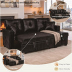 L Shaped Sectional Couch with Storage and Pull Out Bed, 3 Seater Sleeper Sofas - Image 6