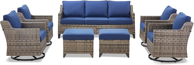 Outdoor Patio Furniture Set-7 Pieces All-Weather Wicker Outdoor Furniture - Image 9