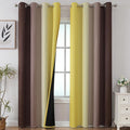 Brown and Yellow Blackout Curtains 52Wx96L Inch 2 Panels | Thermal Insulated by ESTELARTEXTILER
