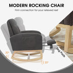 NIOIIKIT Modern Nursery Rocking Chair, Teddy Upholstered Rocking Chair - Image 5