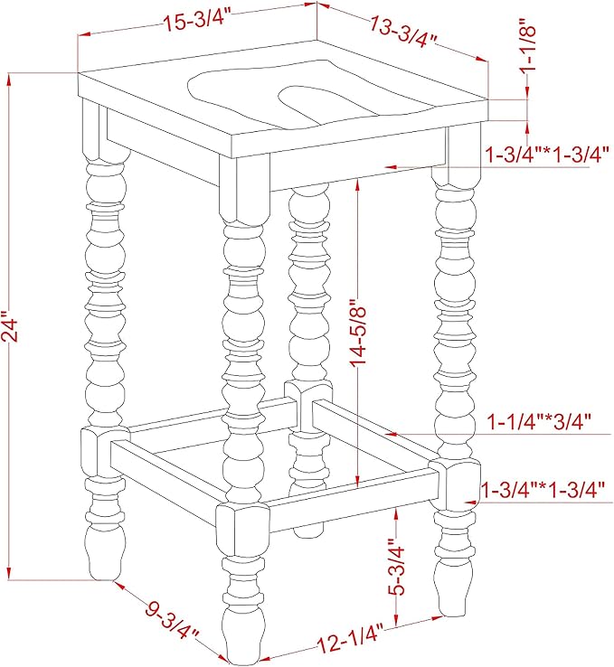 Furniture of America Lakeport Farmhouse Backless Wood 24 in. Counter Height - Image 3