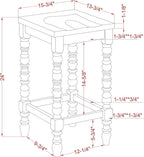 Furniture of America Lakeport Farmhouse Backless Wood 24 in. Counter Height - Image 3