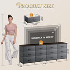 WLIVE 75.5'' Dresser for Bedroom, TV Stand for 85, 65 Inch TV, 12 Drawer Long - Image 3