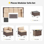 Aoxun Patio Furniture Set with Fire Pit Table, 8 Piece Outdoor Sectional Sofas - Image 7