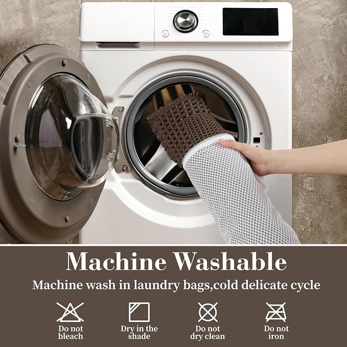 RESARE Waffle Bathroom Runner Rugs, Non Slip Boho Bath Mat 24x48 Dark Brown | - Image 6
