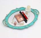YCHMIR Vintage Small Mirror 14.5 x 10 Inch Oval Blue Wall Mirror - Image 4