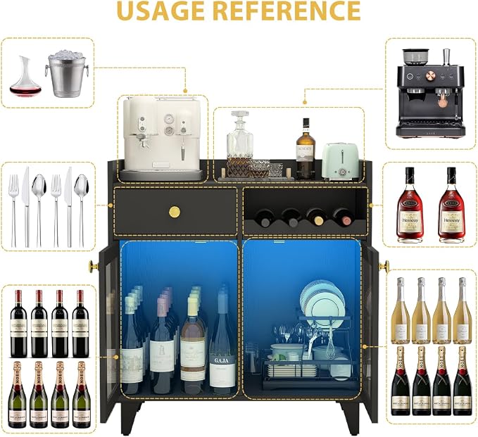 COCO DESIGN Small Wine Cabinet - Image 7