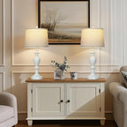 Cinkeda 28" White Farmhouse Table Lamps Set of 2 - Image 2