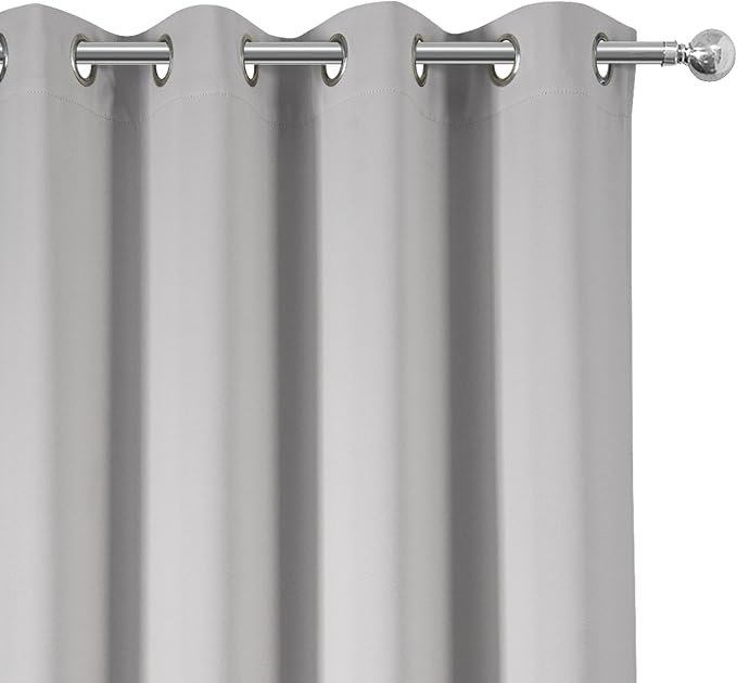 Blackout Curtains 52 x 84 inch/Light Grey Curtains Set of 2 Panels/Thermal - Image 7