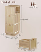 YMYNY Rattan Nightstands Set of 2, Boho Bedside Table - Image 3