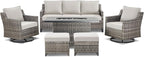Patio Furniture Set with 42.5" Fire Pit Table-6 Pieces All Weather Wicker - Image 9