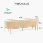 LINSY HOME 58" Fluted TV Stand for TVs up to 65 Inch, Mid Century Modern - Image 3