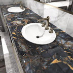 Black Marble Contact Paper Waterproof Removable Peel and Stick Wallpaper Film - Image 2