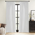 MIULEE White Pinch Pleated 100% Blackout Linen Curtains 40x96 Inches | Room by MIULEE