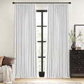 MIULEE White Pinch Pleated 100% Blackout Linen Curtains 40x90 Inches | Room by MIULEE