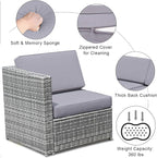 Tangkula 8 PCS Outdoor Patio Furniture Set, Rattan Wicker Sofa Set, Sectional - Image 7