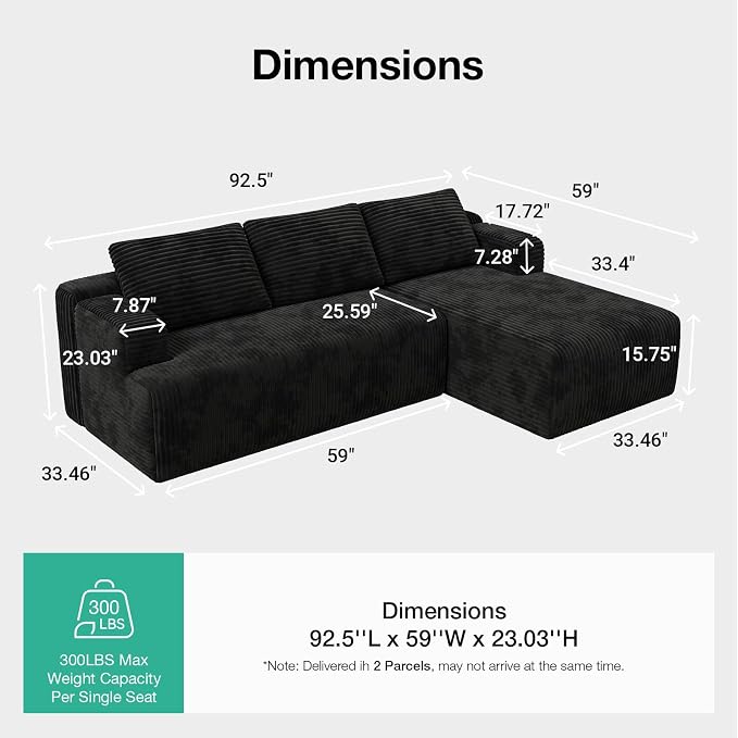 Novilla L-Shape Sectional Couches - Image 2