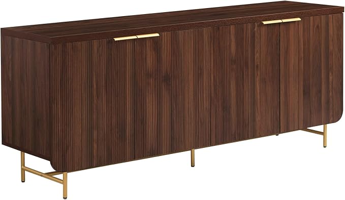 Walker Edison Reema Fluted 4-Door Kitchen Sideboard Buffet Console, 69 Inch by WalkerEdison