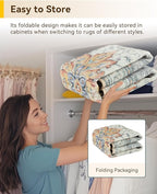 RELEANY Washable Area Rug, Round 6ft, Water Repellent, Pet Friendly, Vintage - Image 6