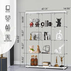 Display Cabinet with Glass Door and Lock, 4-Shelf Curio Cabinets with 5mm - Image 2
