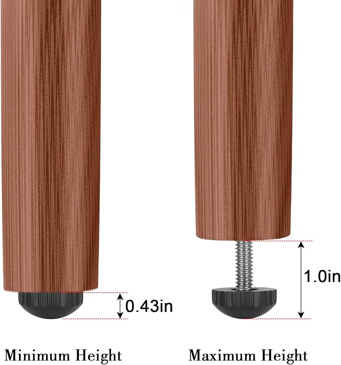 Anwenk 1/4” Furniture Leveling Feet Stainless Steel Screw-in Threaded Leg - Image 2