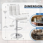 Homall Bar Stools Modern PU Leather Adjustable Swivel Barstools, Armless - Image 3