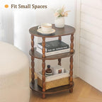 MaxSmeo Side Table with Charging Station, 3-Tier Small End Table with USB Ports - Image 4