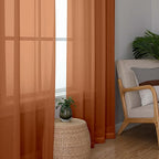 Sheer Curtains 72 Inches Long 2 Panels Set, Light Filtering Sheer Curtain Rod - Image 6