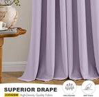 MIULEE Blackout Curtains for Bedroom 2 Panels 40 x 45 Inch Long Lilac | Thermal - Image 5