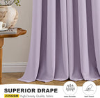 MIULEE Blackout Curtains for Bedroom 2 Panels 40 x 72 Inch Long Lilac | Thermal - Image 5