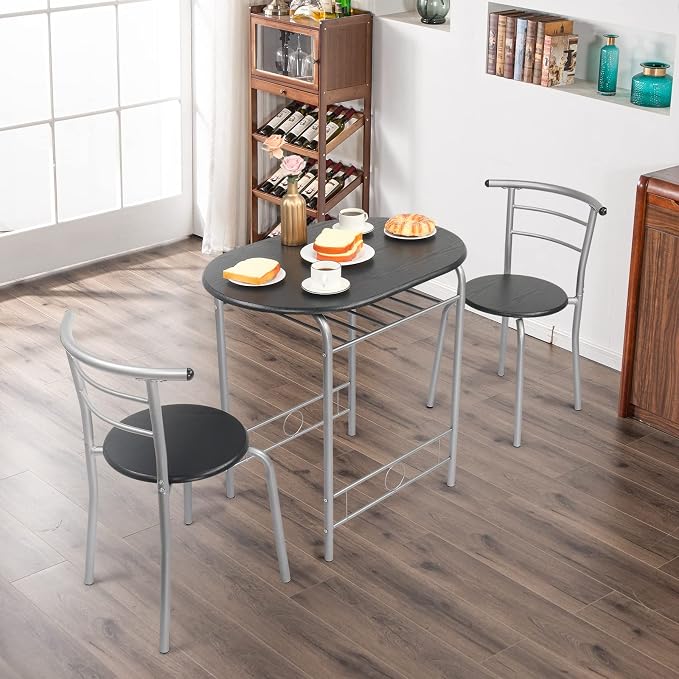 VINGLI 3 Piece Dining Set, Small Kitchen Table Set - Image 3