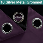 Yakamok Purple 100% Blackout Patio Door Curtain Panels W70 x L84, 1 Panel | - Image 6