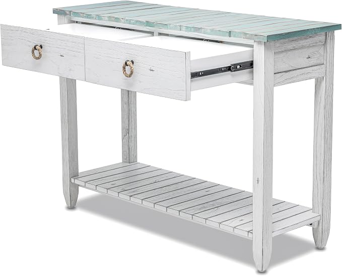 Sea Winds Trading Picket Fence Console Table Kiln-Dried Solid Mindi Wood - Image 10
