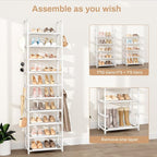 VTRIN 10 Tiers Tall Shoe Rack Holds 20-25 Pairs of Shoes Sturdy Vertical Shoe - Image 5