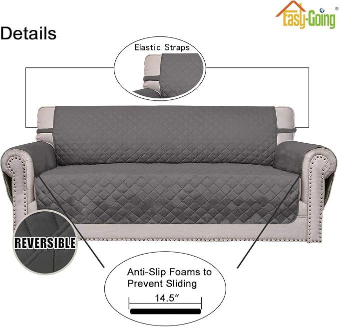 Easy-Going Reversible Couch Cover, Small Chair, Water Resistant Furniture Mat - Image 3