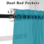 2 Panels Turquoise Semi Sheer Valance - Image 2